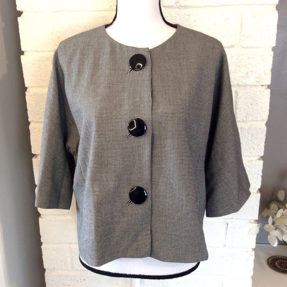 Worthington Stretch Houndstooth Cropped Blazer